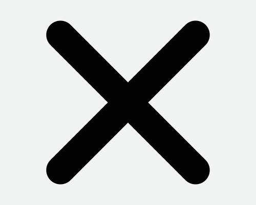 Cross X Icon Delete Sign Cancel Prohibited Mark Vote Choice Remove Check Reject Checkmark Graphic Illustration Symbol Math Multiplication Multiply