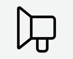 Megaphone Loudspeaker Announcement Communication Device Outline Line Icon Sign Symbol Message Broadcast Loud Alert Warning Sale Speech Attention Audio Mega Phone vector