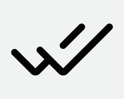 Double Tick Icon Verification Checkmark Two Ticks Confirmation Read Receipt Message Sent Test Messages Chat Sign Symbol Black White vector
