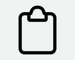 Clipboard Outline Line Shape Sign Report File Icon Symbol Black White Paper Portfolio Folio vector