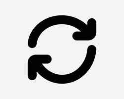 Reload Refresh Line Icon Circular Circle Sign Symbol Round Cycle Recycle Reuse Rotate Rotation Reset Loop Redo Change Motion Repeat Graphic vector