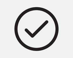 Tick Checkmark Correct Round Sign Verified Circle Symbol Right Choice Vote Select Selection Yes Affirmation Confirm Confirmation Icon vector