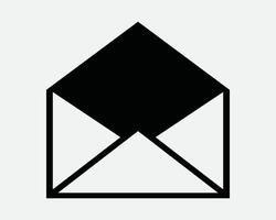 Open Envelope Icon Postal Paper Mail Post Email Read Communication Newsletter Mailbox Mailing Receive Received Message Line Outline Symbol Sign vector
