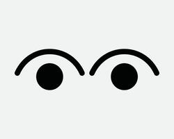 Two Eyes Looking Watching Cartoon Face Facial Feature Eye Look Watch Observe Observation Stare Vision CCTV Open Human Icon Sign Symbol Artwork vector