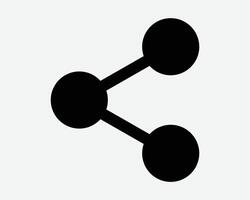 Share Black Icon Sign Symbol Sharing Path Network Networking Two Button Binary Tree System Connect Connection Pathway Line Outline Shape Graphic vector