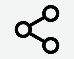Share Line Icon Sharing Network Outline Shape Sign Symbol Binary Tree Networking Social Media Spread Send Link File Connect Connection Graphic vector