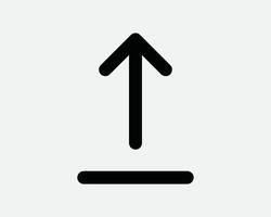 Upload Arrow Icon Up Load Downloading Server Data Cloud Storage Archive File Site Point Pointer Sign Symbol Black White Graphic Illustration vector