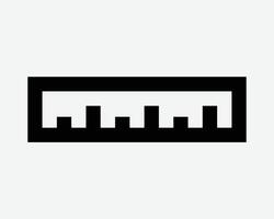 Ruler Measuring Tape Device Tool Length Measure Measurement Scale Object Black Outline Line Shape Icon Symbol Sign Carpentry School Stationary Inch Size vector