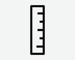 Ruler Line Icon Measure Measuring Instrument Tool School Office Stationary Measurement Scale Inches Outline Black Shape Length Object Graphic Artwork vector
