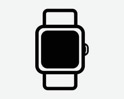 Smartwatch Wearable Device Icon Health Smart Watch Track Tracker Tracking Healthy Lifestyle Gadget Timer Time Clock Fitness Display App Sign Symbol vector