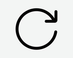 Refresh Arrow Line Icon Circle Circular Arrowhead Repeat Restart Loading Loop Rotate Rotation Sync Outline Black Sign Symbol Redo Spin Reuse vector