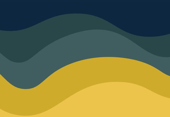 A blue and yellow background with waves