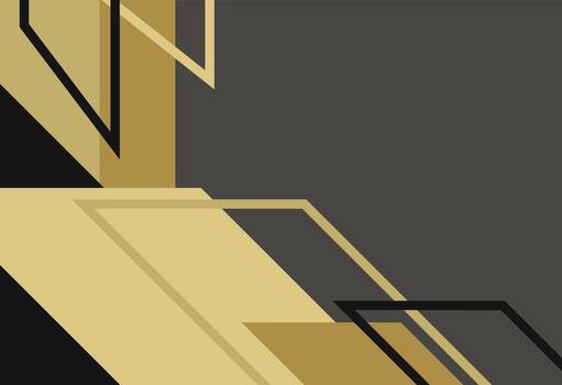 An abstract background with black and gold geometric shapes vector