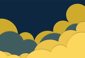 A blue and yellow background with clouds vector
