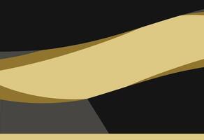 A black and gold banner with a curved line vector