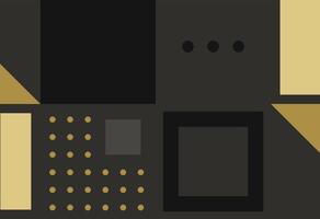 A black and gold geometric pattern with squares and dots vector
