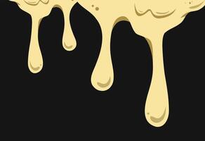 A cartoon of a melted ice cream with a black background vector