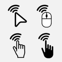 Cursor icons set. Cursor set in hand, arrow and mouse forms, mouse click cursor set, arrow and hand pointer. vector