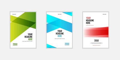 Modern folding ribbon theme book cover template in gradient color. A4 size book cover template for annual report, magazine, booklet, proposal, portfolio, brochure, vector