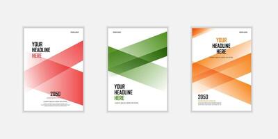 Modern folding ribbon theme book cover template in gradient color. A4 size book cover template for annual report, magazine, booklet, proposal, portfolio, brochure, posters vector