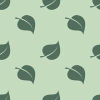 A single green leaf pattern on a light green background vector