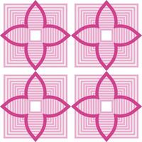 A pink and white geometric pattern with four squares vector