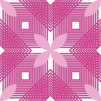 A pink and white geometric pattern with a flower in the center vector