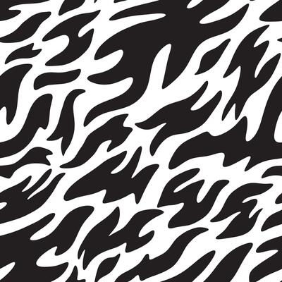 Seamless black and white abstract flame pattern, tiger print