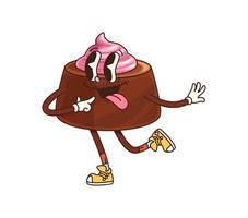 Groovy chocolate candy character with cream vector