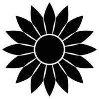 Sunflower Icon with Symmetrical Petals vector