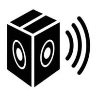 Bluetooth Speaker Icon with Sound Waves vector