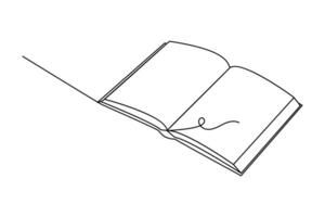 With one line, the form of a book unfolds, inviting endless imagination. vector