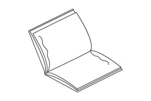 Book single-line art turns simplicity into a symbol of enlightenment vector