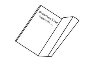 Book single-line art invites the viewer into a world of imagination and thought. vector