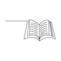 With one continuous line, a book comes to life, ready to tell its story. vector