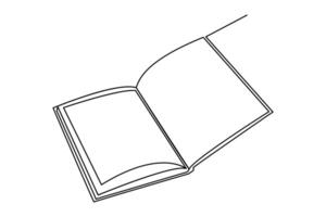 Book single-line art portrays wisdom through simplicity vector