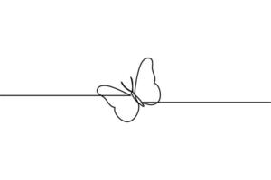 Butterfly single-line art creates a timeless form of gentle elegance. vector