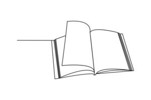 Single-line art of a book expresses depth with visual clarity. vector