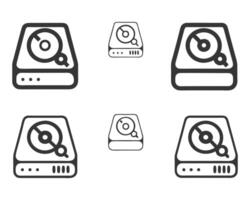 Hard Drive and File Icons Duo Set vector