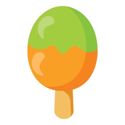 Green orange popsicle summer snack