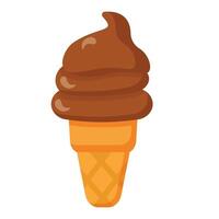 Chocolate soft serve ice cream vector