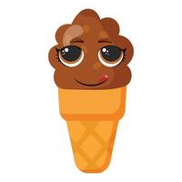 Chocolate ice cream with tongue vector