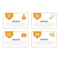 Business infographic 4 step chart list designed template vector
