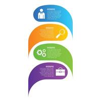 Business template modern infographic 4 step chart list design vector