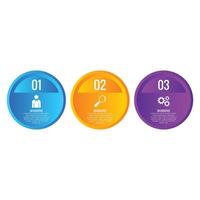 Infographic circle chart list 3 step editable presentation template design vector