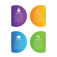 Business circle template infographic chart list 4 step editable design vector