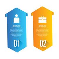 Business presentation 2 step infographic chart list template design vector