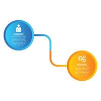 Connected presentation 2 step infographic business chart list design vector