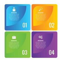 4 step infographic modern chart list template creative design vector