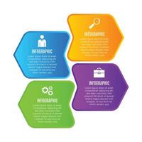 Business 4 step or options chart list modern infographic design vector